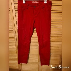 Red ultra stretch Rockstar skinny jeans size 12